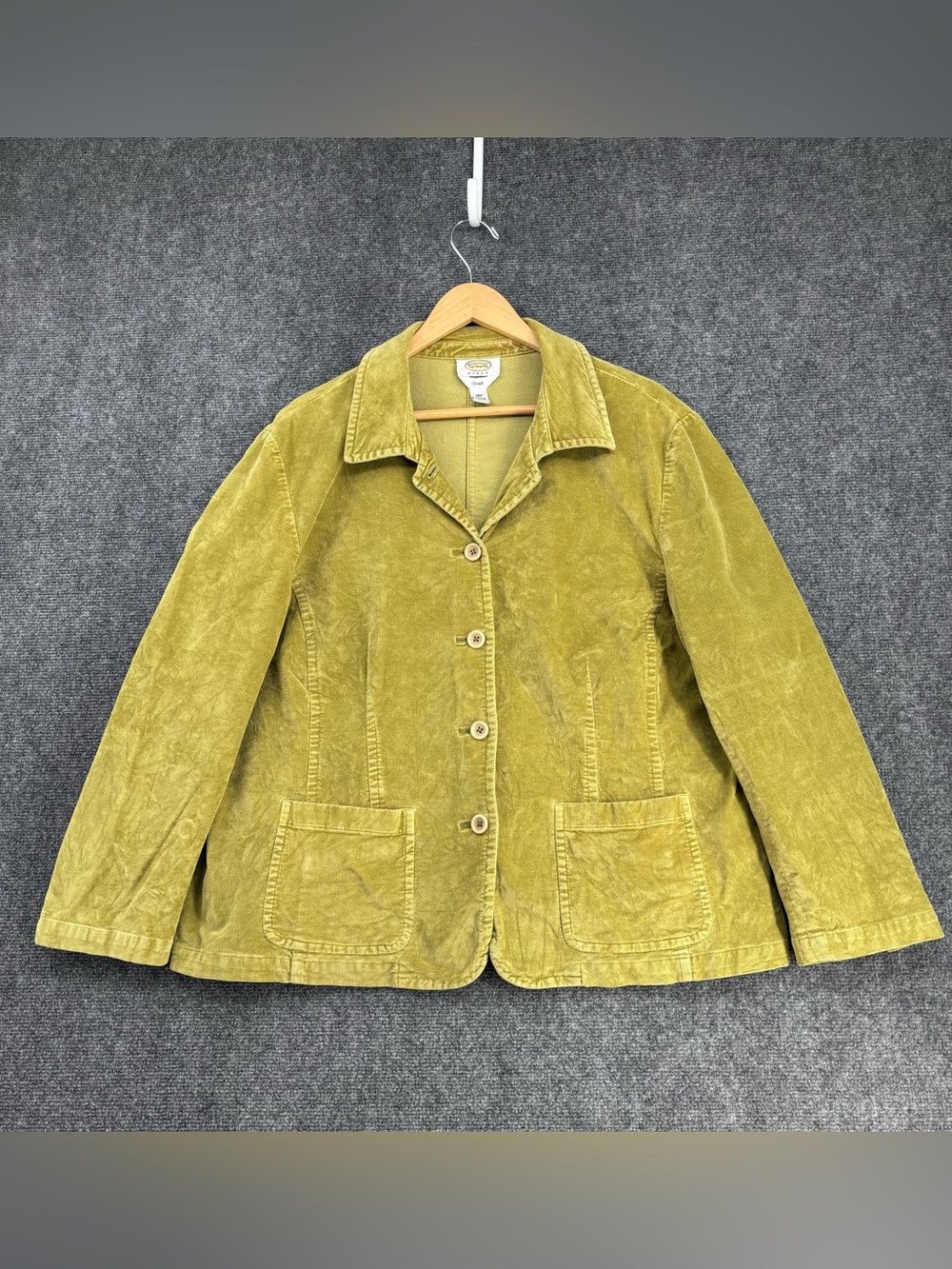 Talbots Olive Green Velvet Jacket Women’s Plus 18W Light Academia Retro Classic